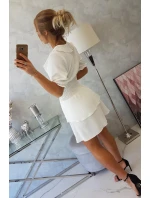 Šaty v barvě ecru do pasu