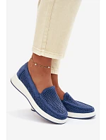 Dámské perforované mokasiny Sergio Leone MK097H modré