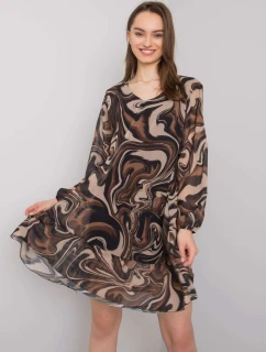 Šaty DHJ SK 3897.54P černé a béžové