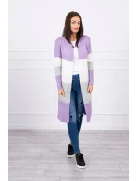 Pruhovaný svetr fialová+ecru
