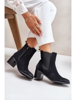 Zateplené dámské boty na podpatku černé Radeya