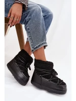 Dámské sněhule s beránkovým kožíškem typu vázané Černé Belira