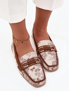 Dámské vzorované mokasíny Evelora – béžovo/hnědé