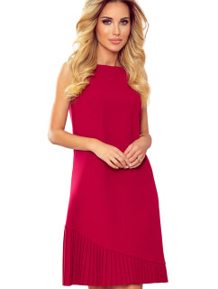 Trapézové šaty s asymetrickým řasením Numoco KARINE - červené