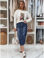 Džínová midi sukně s rozparkem MERITTA navy blue FashionStreet CY0482