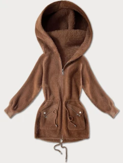 Přehoz přes oblečení typu alpaka v karamelové barvě s kapsami (W010#)