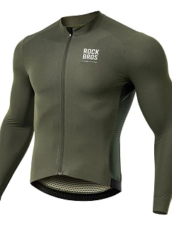 Cyklistický dres Rockbros 15220003003 ROAD TO SKY, pánský, s dlouhým rukávem, velikost M – zelený