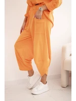 Komplet bavlněný mikina + kalhoty oranžový