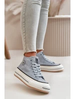 Zateplené Dámské Tenisky Na Platformě Eko Kůže Big Star OO274069 Modré