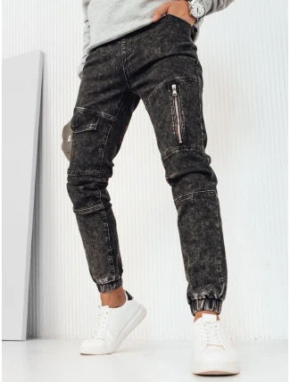 Pánské džínové kalhoty jogger černé FashionStreet UX3944