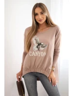 Dámská halenka s orlem a nápisem Canyon velbloud Dámská halenka s orlem a nápisem Canyon velbloud