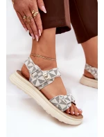 Dámské Sandały Z Materiálu Na Platformě Béžové Leriot