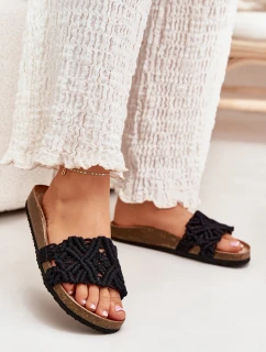 Dámské Pantofle Na Korek Platformě Černé Timaxrre