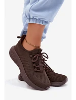 Lehké sportovní slip-on boty dámské textilní Big Star UU274055 Čokoládové Lehké sportovní slip-on boty dámské textilní Big Star UU274055 Čokoládové