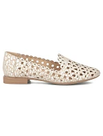 Dámské kožené ažurové polobotky béžové barvy Filippo DP7710