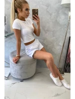Bavlněná souprava se šortkami bílá Bavlněná souprava se šortkami bílá