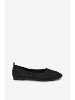 Síťované Textilní Baleríny Dámské Černé Sarina
