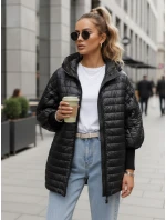 Dámská prošívaná bunda s kapucí černá FashionStreet TY5529