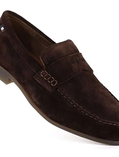 Pánské mokasíny Bugatti 311-AW660-1400-6100 z měkkého semiše v čokoládové barvě