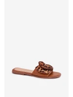 Dámské Ploché Pantofle S Ozdobnou Přezkou Leopard Luwam