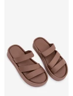 Materiálové dámské sandály na platformě s pásky Khaki Liorine