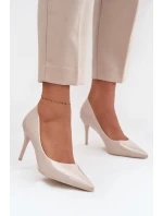 Dámské lodičky na jehlovém podpatku LE139P Béžová - Seastar