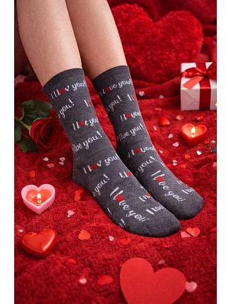 PERFECT WOMAN Valentýnské vzorované ponožky pro ženy
