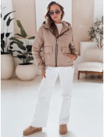 Dámská prošívaná bunda s kapucí ARON camel FashionStreet TY4398