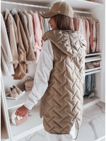 Dámská přechodná prošívaná vesta GRANDI camel FashionStreet TY4829