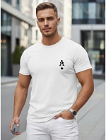 Pánské bavlněné tričko s potiskem AS Pik, bílé, FashionStreet NX5130R