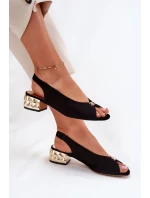 Semišové Elegantní Dámské Sandály CheBello 4724 Černé