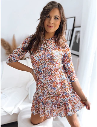 Dámské šaty KIARA EY2249 hnědo-modré - FashionStreet Dámské šaty KIARA EY2249 hnědo-modré - FashionStreet