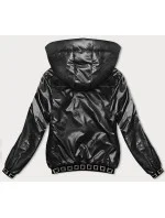 Krátká černá bunda s ozdobnými stahovacími lemy (16M9087-392) Krátká černá bunda s ozdobnými stahovacími lemy (16M9087-392)