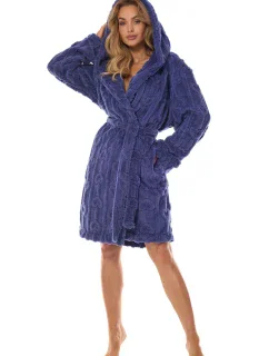 Dámský župan 2403 Carina navy - L&L