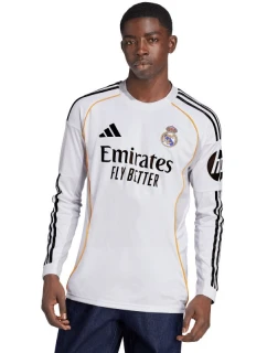 Pánské tričko adidas Real Madrid 25/26 Home s dlouhým rukávem bílé JN8884 pánské