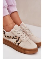 Dámské Sneakersy Na Platformě Pantherka Béžové Totter Dámské Sneakersy Na Platformě Pantherka Béžové Totter