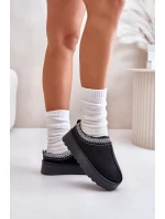 Sněhule Dámské Na Platformě Zateplené Kožíškem Černé Remenia Sněhule Dámské Na Platformě Zateplené Kožíškem Černé Remenia