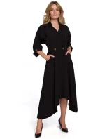 Dámské šaty s ozdobnými knoflíky K086 béžové - Makover Dámské šaty s ozdobnými knoflíky K086 béžové - Makover