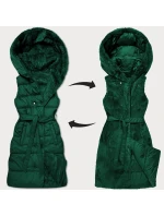 Tmavě zelená hrubší oboustranná péřovo-kožešinová vesta Minority (P3-6035-33)