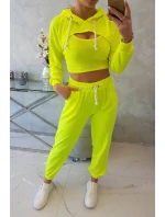 Bavlněná 3dílná sada žlutá neonová