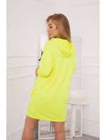 Šaty s kapucí žluté neonové