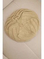 Dámská zimní pletená čepice volného střihu s ozdobným vzorem K378 béžová