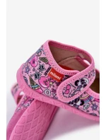 Dětské pantofle Milami na suchý zip s pandami růžové Esnia