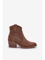 Kozačky Na Zip Eko Velurové Prodyšné HY51-061 S.Barski Hnědé