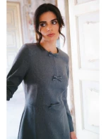 S413 Šaty s mašlemi - šedé