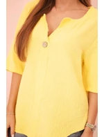 Dámská mušelínová košile s knoflíkem žlutý