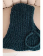 Dámská čepice s kapucí a jemným vzorem s tkaničkami mořský Dámská čepice s kapucí a jemným vzorem s tkaničkami mořský