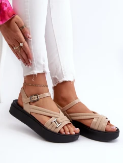 Voňavé dámské sandály na platformě ZAXY LL285063 béžové