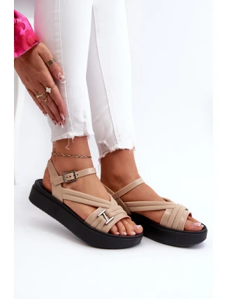 Voňavé dámské sandály na platformě ZAXY LL285063 béžové