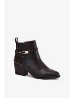 Dámské Boty Na Zip S Páskem A Zlatým Detailem Černé Zelinae Dámské Boty Na Zip S Páskem A Zlatým Detailem Černé Zelinae